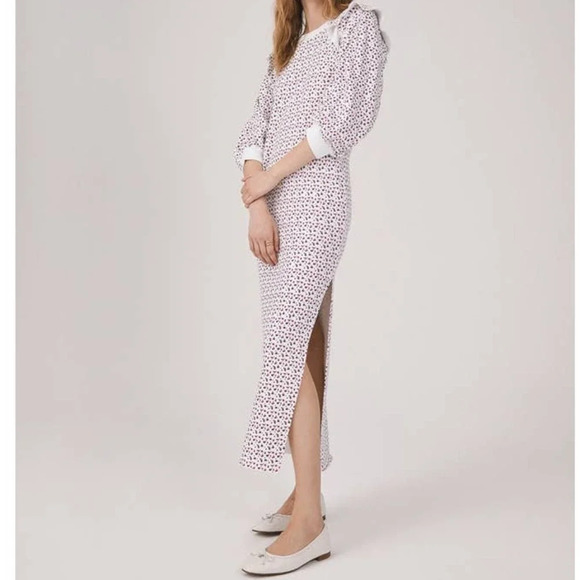 Something Navy Dresses & Skirts - Something Navy Meghan Ruffle Sweatshirt Dress White Floral